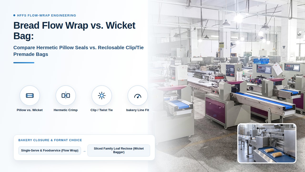 Bread Flow Wrapping vs Bagging: Hermetic HFFS Pillow Packs, Wicketed Poly Baggers, and Reclosure Engineering